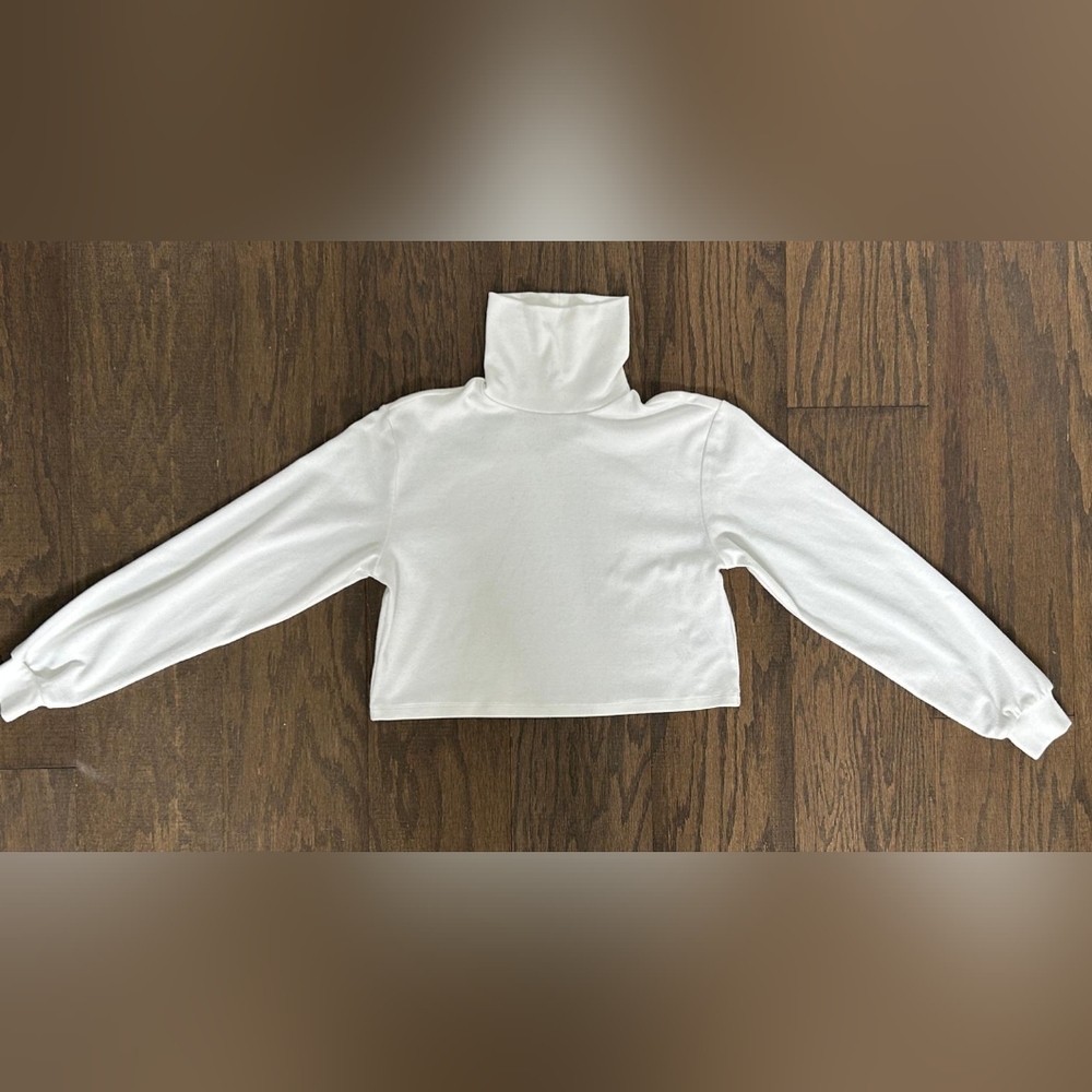 Aritzia White Turtleneck Long Sleeve Top